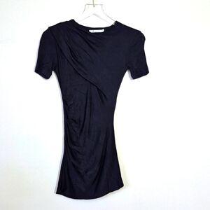 T Alexander Wang Stretch Jersey Sexy Bodycon Ruched Drapped Mini Dress, Size XS